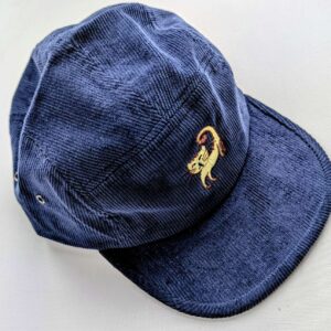 Navy Blue Cord Cat Cap